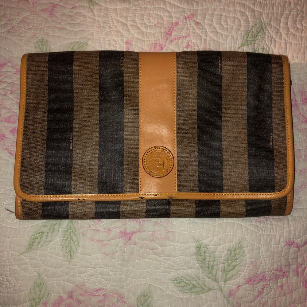 Authentic Vintage Fendi Classic Clutch Purse from the 90s